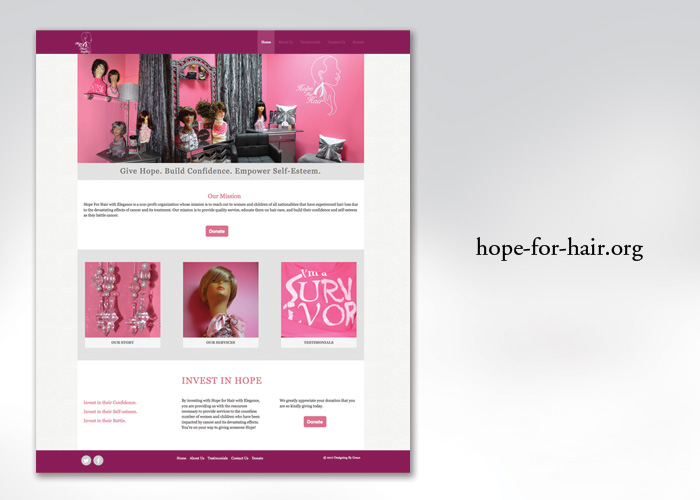Hope for Hair website