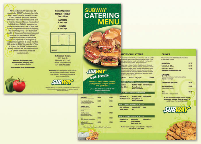 SUBWAY catering brochure
